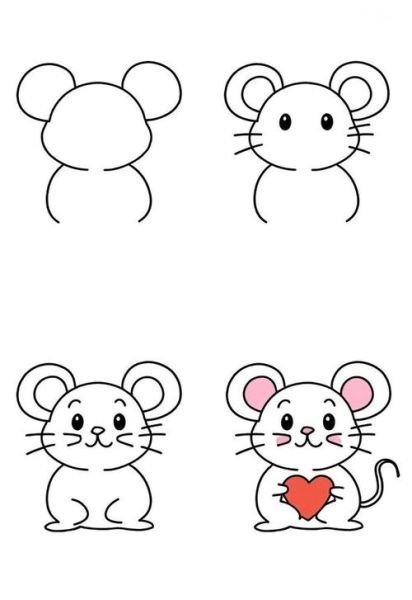 老鼠简笔画怎么画_老鼠简笔画步骤图解