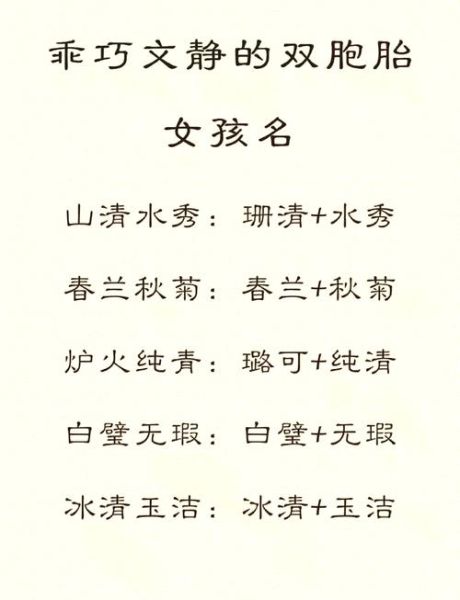 双胞胎女宝宝取名大全_如何给双胞胎女孩起好听名字