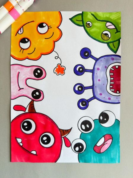 怪兽简笔画怎么画_怪兽简笔画图片大全