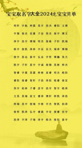 2024男宝宝名字排行榜_如何给男孩起个好名字