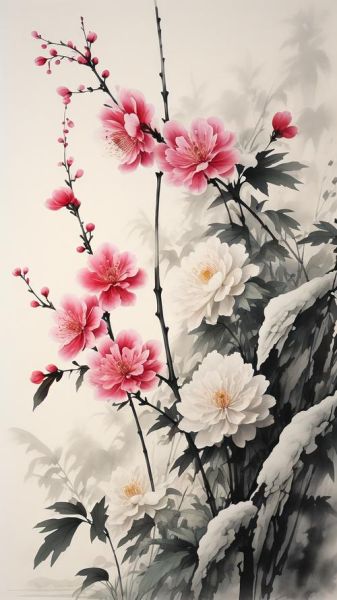 梅兰菊竹图片大全_高清国画壁纸哪里找