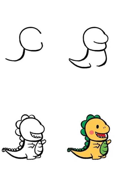恐龙简笔画怎么画_恐龙简笔画大全图片