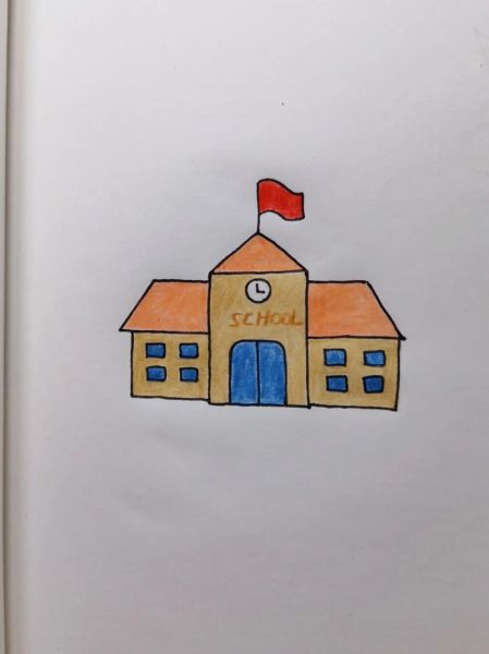 学校简笔画图片大全_怎么画