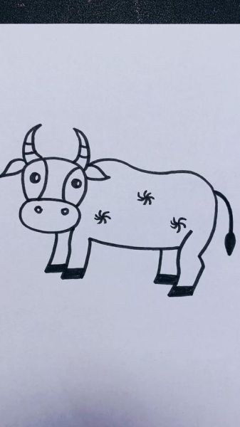 牛的简笔画怎么画_牛的简笔画图片大全