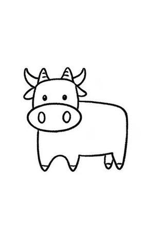 牛的简笔画怎么画_牛的简笔画图片大全