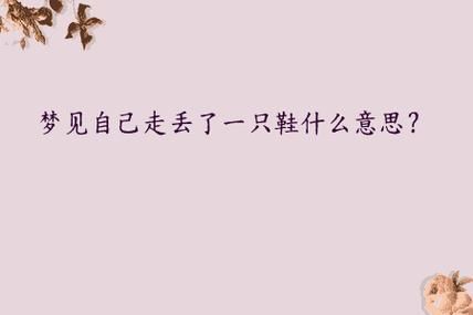 梦到丢了鞋子是什么意思_梦见鞋掉了怎么办