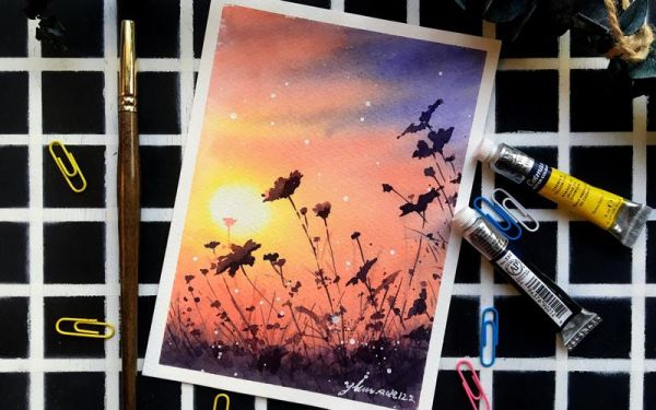 水彩风景画图片大全_如何临摹