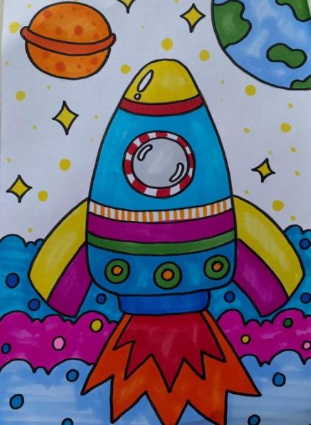 火箭画图片大全_怎么画简单又好看