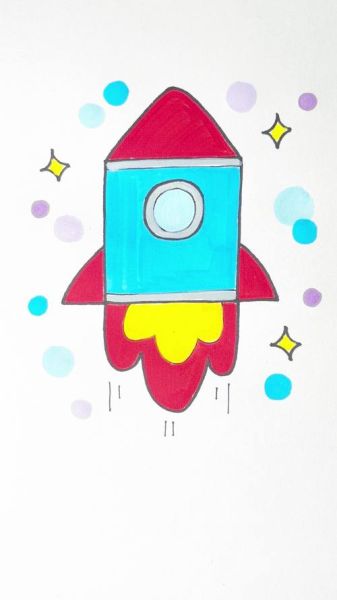 火箭画图片大全_怎么画简单又好看