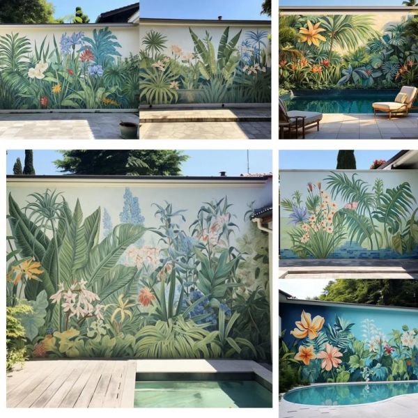 墙画花朵图片大全_如何选择适合的墙画花朵