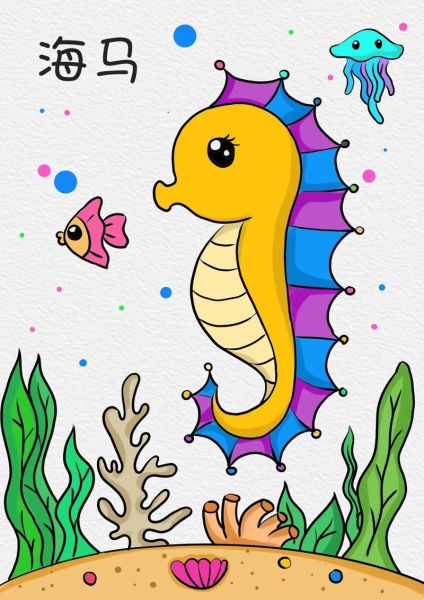 海底世界简笔画图片大全_怎么画简单又好看