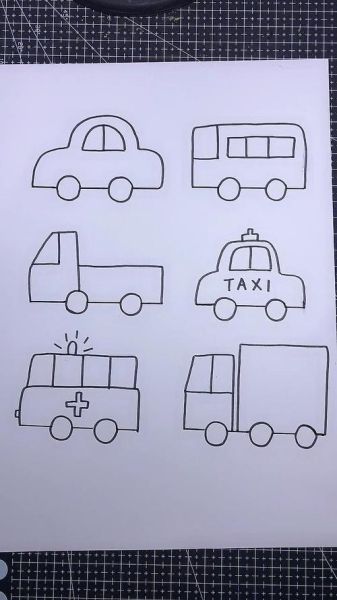 车简笔画图片大全_怎么画小汽车简单又好看
