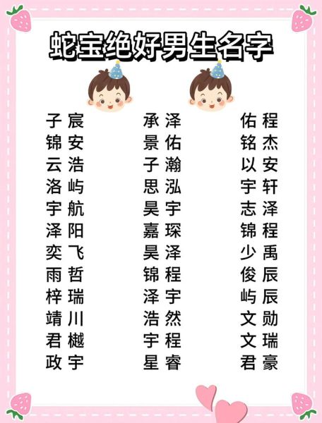 蛇年男宝宝名字大全_蛇年男宝宝取名禁忌